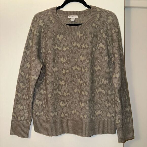 Athleta Hawthorne Wool Blend Cheetah Print Sweater Medium - Picture 1 of 14